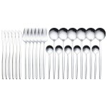 Service de couverts en acier inoxydable, 24 pièces, poli miroir, vaisselle elégante pour mariage, thanksgiving ... Service de couverts en acier inoxydable, 24 pièces, poli miroir, vaisselle elégante pour mariage, thanksgiving ...