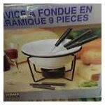 Service a fondue en céramique 9 pieces Service a fondue en céramique 9 pieces