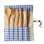 Service de fruits de style rtro vintage, 7 pices / paquet, vaisselle occidentale, fourchette en bois, ...