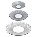 Service de table 18 pi�ces  lunis  27cm noir & blanc