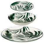 Service de table 18 pices  palme  26cm vert