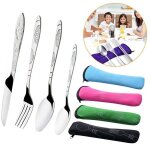 Service de table en acier, couteaux portables, fourchette cuill�re famille voyage camping couverts simplicit� ...