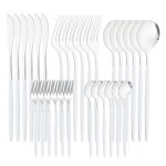 Service de table en acier inoxydable, 30 pices, couteau, fourchette, cuillre, dessert, caf, fruits, ...