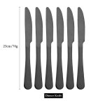 Service de table de luxe en acier inoxydable 6 / 30 pices vaisselle noire couteau fourchette a fruits ...