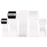 Service de table de luxe en acier inoxydable 6 / 30 pices vaisselle noire couteau fourchette a fruits ...
