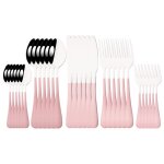 Service de table de luxe en acier inoxydable 6 / 30 pices vaisselle noire couteau fourchette a fruits ...