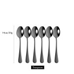 Service de table de luxe en acier inoxydable 6 / 30 pices vaisselle noire couteau fourchette a fruits ...