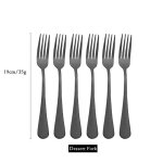 Service de table de luxe en acier inoxydable 6 / 30 pices vaisselle noire couteau fourchette a fruits ...