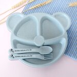 Service de table style ours mignon pour bb, lot de 3 pices par ensemble: 1 assiette, 1 cuillre et ...