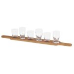Service a tapas 7 pices avec planche en bambou et 6 verrines