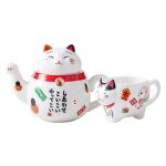 Service a thé japonais en porcelaine pour chat porte - bonheur, tasse a thé créative en céramique, théière ... Service a thé japonais en porcelaine pour chat porte - bonheur, tasse a thé créative en céramique, théière ...