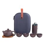 Service a th� kung fu chinois en c�ramique d'argile violette, service a th� de voyage portable, th�i�re ...