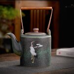 Service a th� a poign�e en c�ramique, style chinois r�tro, th�i�re simple, th�i�re a tremper en gr�s ...