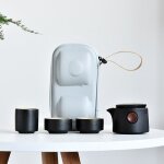 Service a th de voyage, thire portable, infuseur en cramique, tasse a th rtro et thire, etui ...
