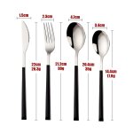 Service de vaisselle en acier inoxydable, 24 pi�ces, bois brillant, argent, service de vaisselle, couteau, ...