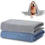 Serviettes pour animaux de compagnie, 2 pi�ces serviette a s�chage rapide pour chien, serviette de bain ...