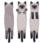 Serviettes a main amusantes pour chat, cuisine, salle de bain, boule avec boucles suspendues, schage ...