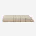 Serviette de plage en coton calicut tapioca beige 200 x 200 cm
