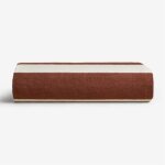 Serviette de plage en coton gampola blanc gardenia - rouge brique