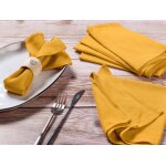 Serviette de table - 6 pi�ces - lin et coton jaune moutarde