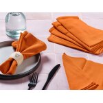 Serviette de table - 6 pi�ces - lin et coton orange