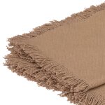 Serviette de table a franges x 2 coton lin 40x40 cm