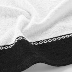 Serviette de toilette en eponge jacquard blanc 50 x 90 cm