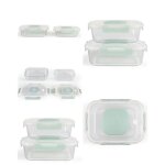 Set de 2 botes en verre avec mise sous vide intgre pour conserver ptes, lgumineuses, crales, fruits ...