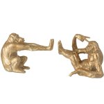 Set de 2 serre - livres singes dor�s