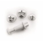 Set de 3 emporte pieces etoile / poussoir