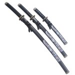 Set 3 katanas dragon bleu ep�e sabre katana japonais decoration katana + wakizashi + tanto d�coration ...
