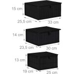 Set de 3 paniers corbeille de rangement d�coration en bambou noir helloshop26 13 0002491 2