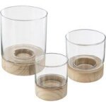 Set de 3 photophores en verre