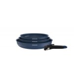 Set de 3 poles 20 - 24 - 28 cm poigne amovible bleu arthur martin am2033