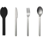 Set de 3 posates con custodia - set de couverts a emporter - compos d'un couteau, d'une fourchette et ...