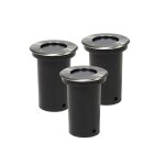 Set de 3 spot ext�rieur encastrable rond luminaire d�coration acier inoxydable helloshop26 2402035