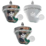Set de 3 suspensions bonnet de noel argent