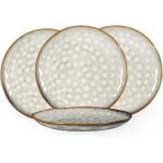 Set de 4 assiettes creuses en gr�s beige ¿ 28 cm