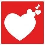 Set de 4 dessous de verres carres coeurs by cbk