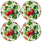 Set de 4 dessous - de - verre fraises gourmandes