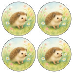 Set de 4 dessous - de - verre h�risson fleuri