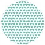 Set de 4 dessous de verres ronds petits coeurs verts by cbk