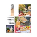 Set de 5 couteaux en acier inoxydable bloc bois 1 couteau chef 1 couteau a pain 1 couteau de cuisine ... Set de 5 couteaux en acier inoxydable bloc bois 1 couteau chef 1 couteau a pain 1 couteau de cuisine ...