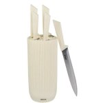 Set de 5 couteaux - jocca - bloc en polypropyl�ne - beige