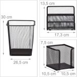 Set 6 fournitures de bureau poubelle pot crayon bloc notes cartes de visite courrier m�tal rangement ...