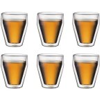 Set 6 verres thermo - bodum - titlis - double paroi - 0. 25 l - transparent
