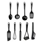 Set de 9 ustensiles de cuisine - tefal - bienvenue - noir - accessoires de cuisine