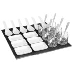 Set apéritif 25 pièces carré ardoise 30cm blanc Set apéritif 25 pièces carré ardoise 30cm blanc