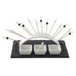 Set ap�ritif 5 pi�ces  arc  30cm noir & blanc