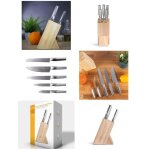Un set de couteaux en inox socle en bois naturel pour une découpe exceptionnelle. Un set de couteaux en inox socle en bois naturel pour une découpe exceptionnelle.